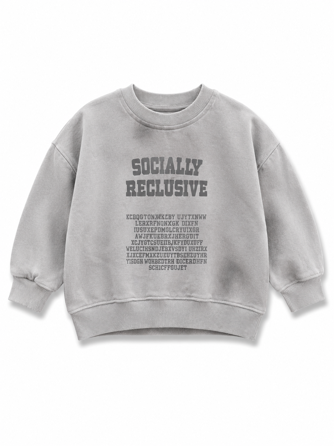 Smokey grey, front & back vintage typography print, contrast piping design, relaxed fit.