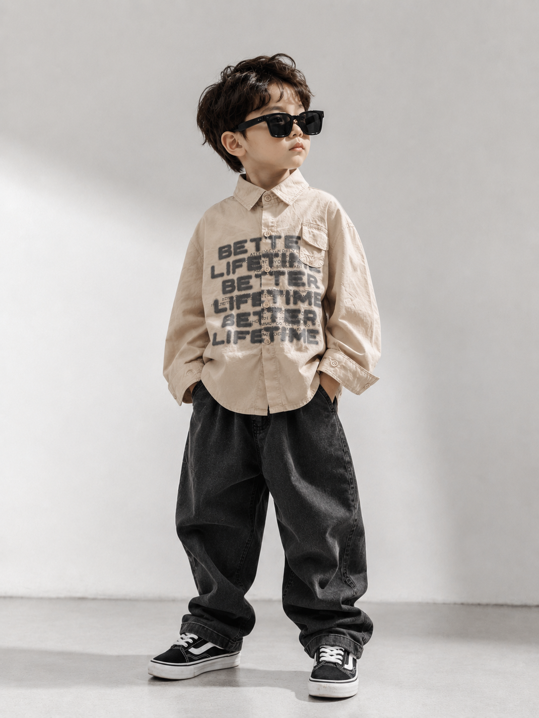 Relaxed Fit Full Sleeve Bold Text Shirt for Kids!