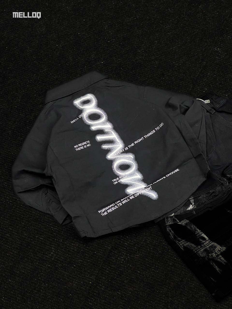 Kids Unisex Black Designer Shirt – Long Sleeve Embroidered Street Style Outfit