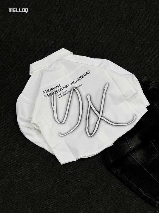 Kids Unisex Embroidered White Shirt – Long Sleeve Stylish Casual Outfit for Boys & Girls