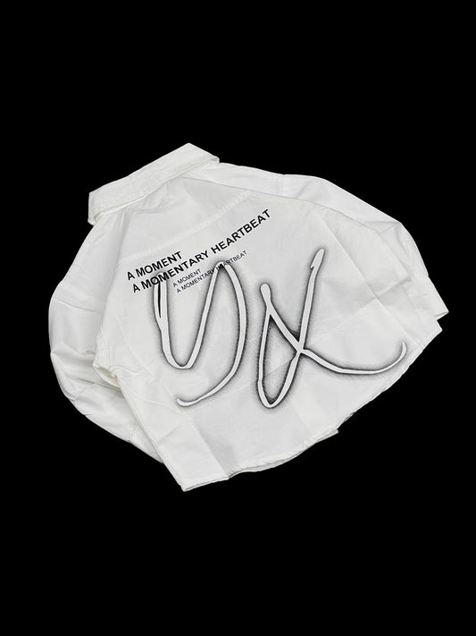 Oversized Kids Unisex Embroidered White Shirt – Long Sleeve Stylish Casual Outfit