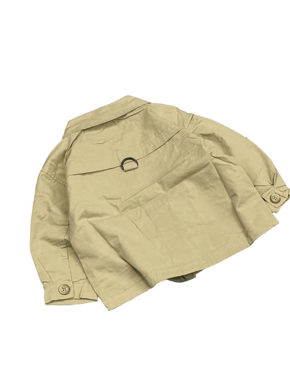 Trendy Unisex Kids Beige Oversized jacket with Button Closure & Dual Pockets – Smart Casual Look