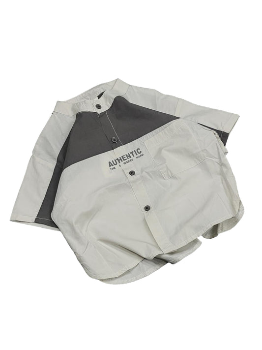 Oversized Kids Unisex Shirt – Grey and White Short Sleeve Casual Streetwear