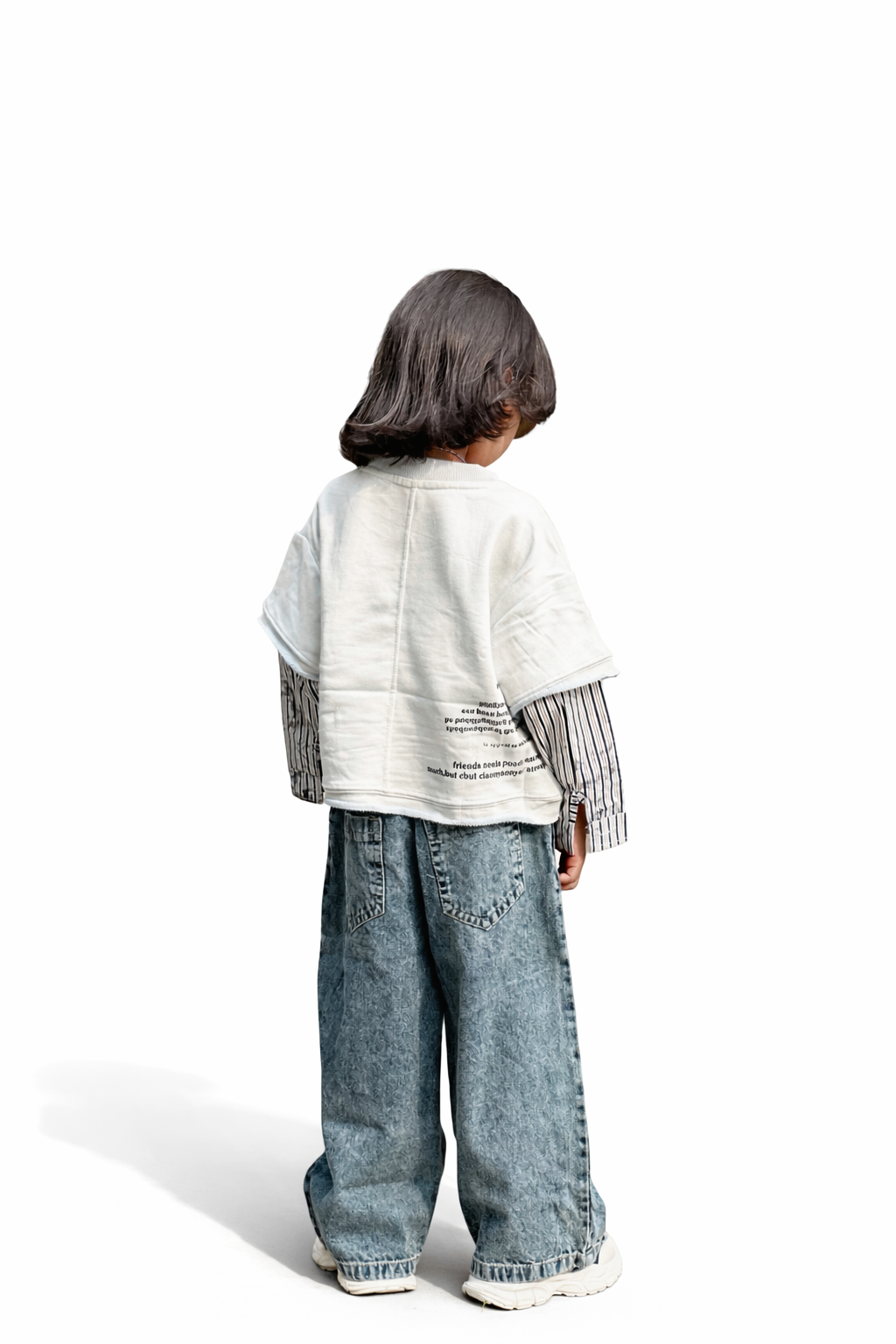 Oversized unisex Sweatshirt | Layered Sleeve Distressed Design
