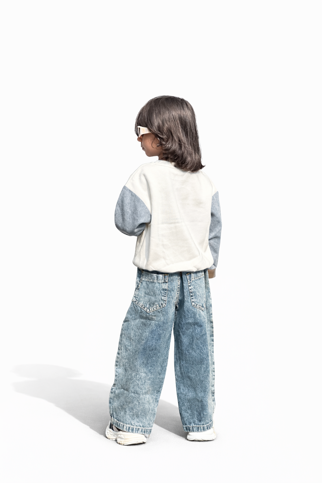 Printed Kids Sweatshirt (Leather)sleeve cuff
