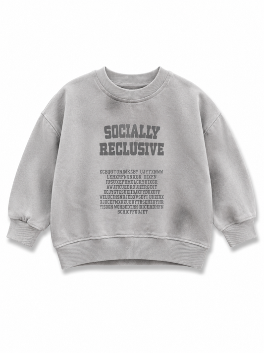 Smokey grey, front & back vintage typography print, contrast piping design, relaxed fit.