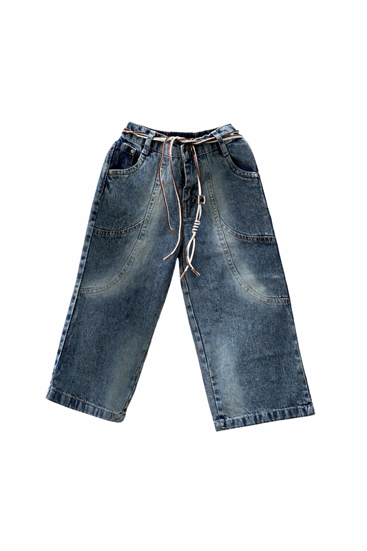 Kids Vintage Blue Baggy Fit Denim Jeans