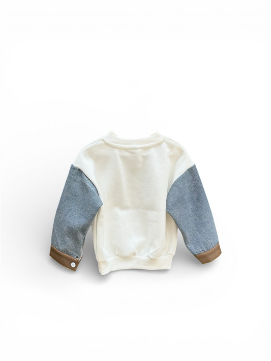 Printed Kids Sweatshirt (Leather)sleeve cuff