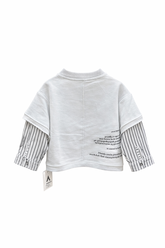 Oversized unisex Sweatshirt | Layered Sleeve Distressed Design