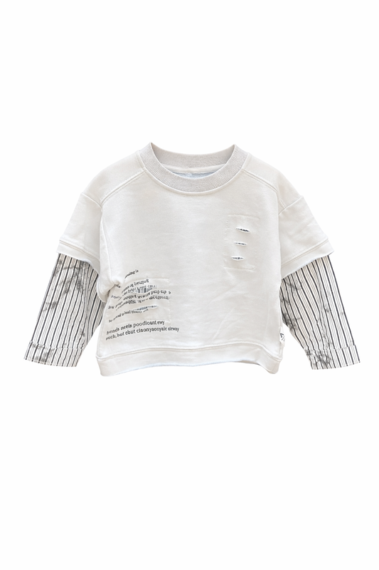 Oversized unisex Sweatshirt | Layered Sleeve Distressed Design