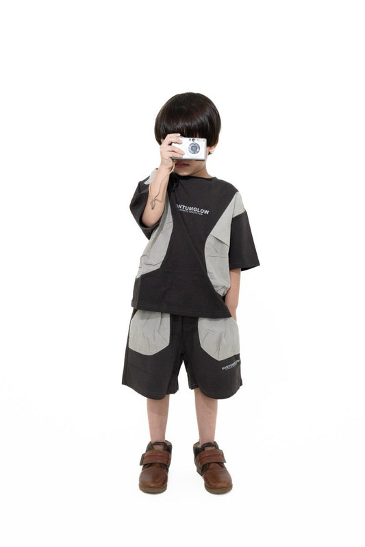 Kids Unisex Streetwear Set  T-Shirt with Matching Shorts