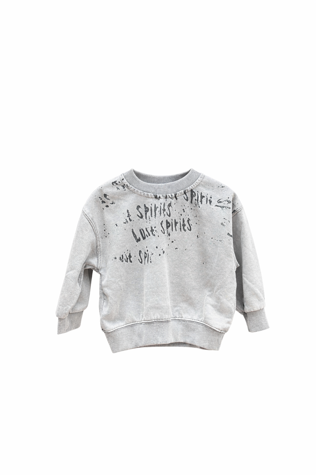 Light Grey Printed unisex Sweatshirt – Relaxed Fit Crew Neck