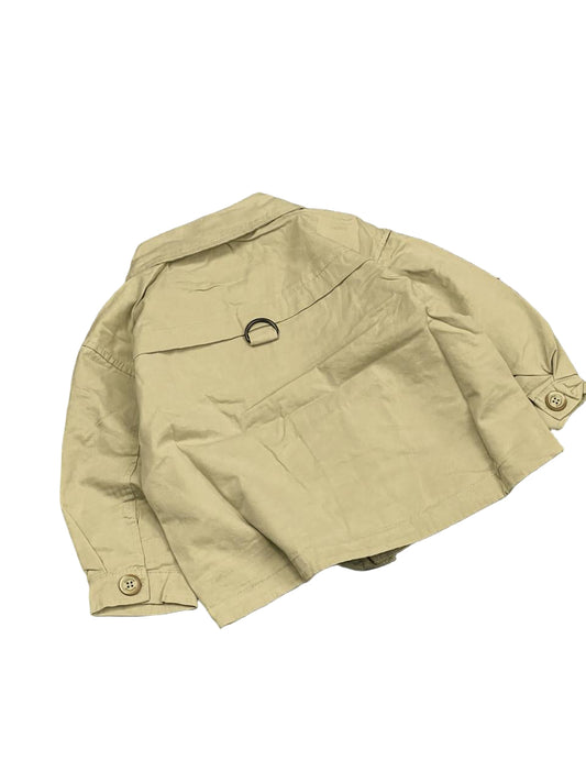 Trendy Unisex Kids Beige Oversized jacket with Button Closure & Dual Pockets – Smart Casual Look